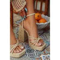 Lelia Platform Block Heels - Natural