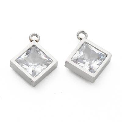 304 Stainless Steel Rhinestone Pendant