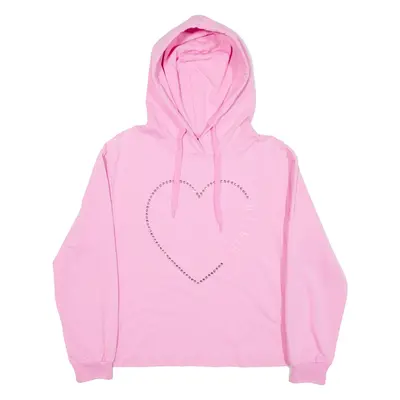 LOVE MOSCHINO Womens Pink Hoodie UK 6