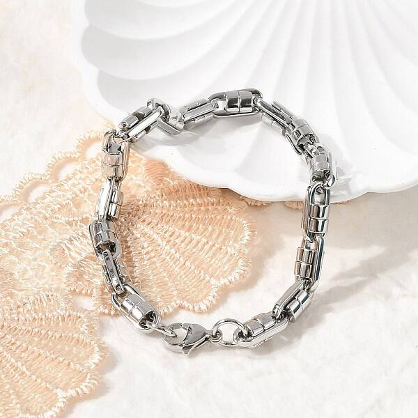 304 Stainless Steel Oval Link Chain Bracelets for Women Men