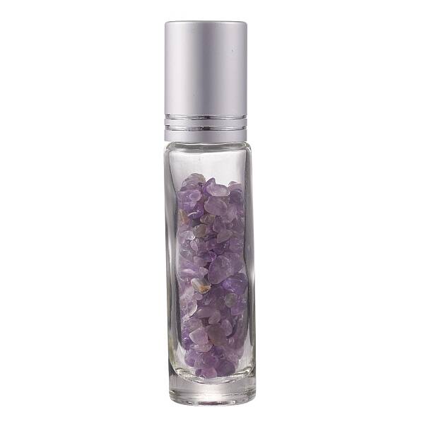 Natural Amethyst Chip Bead Roller Ball Bottles