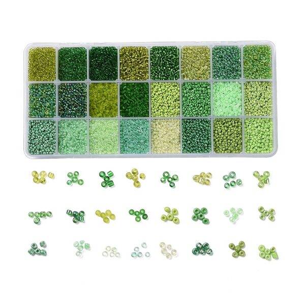 Green Series 600G 24 Colors K9 Glass Seed Beads
