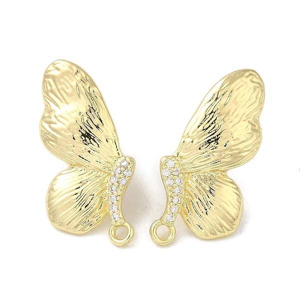 Brass Micro Pave Cubic Zirconia Studs Earrings Findings