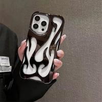 Fashion Flame Pattern Soft Phone Case for iPhone 16 15 14 13 12 Pro Max, Electroplating Hollow Heat Dissipation Phone Cases...