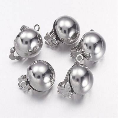 Platinum Brass Clip-on Earring Findings For Non-Pierced Ears Jewelry
