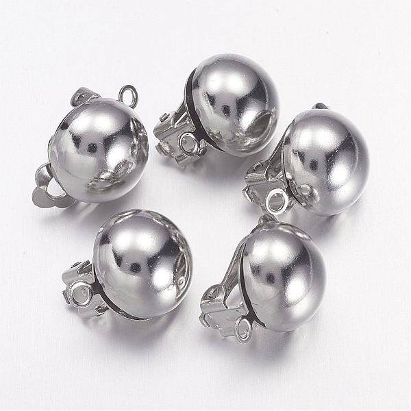 Platinum Brass Clip-on Earring Findings For Non-Pierced Ears Jewelry