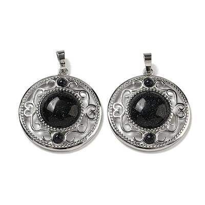 Synthetic Blue Goldstone Pendants