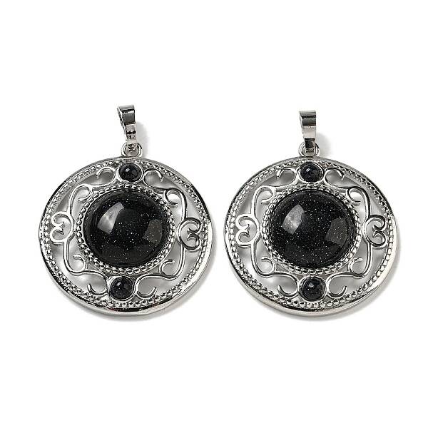 Synthetic Blue Goldstone Pendants