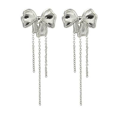 Non-Tarnish 304 Stainless Steel Chain Tassel Stud Earrings