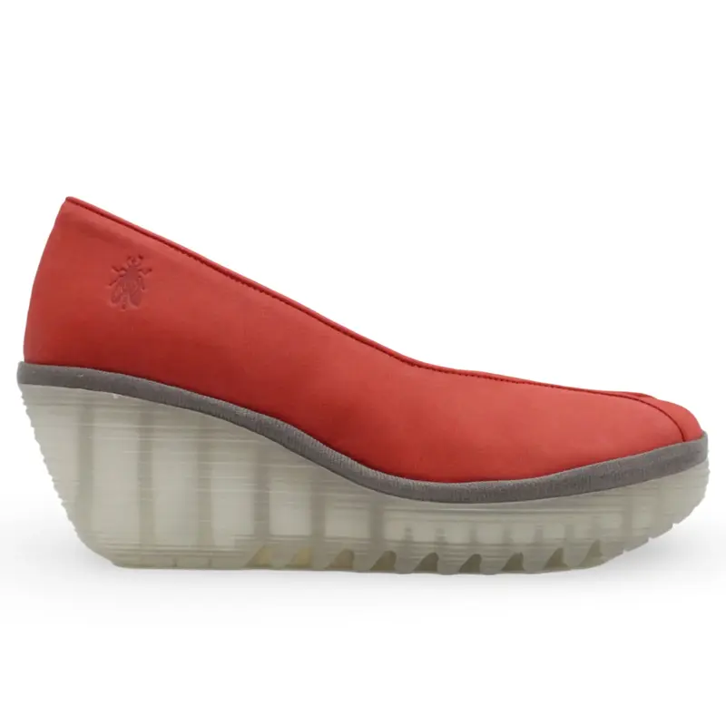 Fly London YEIF566FLY Cupido Leather Women's Heels Shoes - Devil Red - Size:US 7-7.5 Women