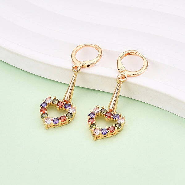 Brass Micro Pave Cubic Zirconia Leverback Earrings