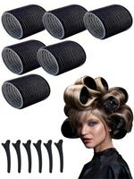 Solid Color Hair Curlers & Hair Clips, 12pcs/set Professional Hair Styling Tool for Women & Girls, Hair Styling Kit Accessori...