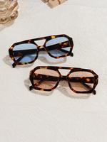 Vintage Leopard Print Tinted Lens Sunglasses for Men, Tortoise Shell Sunglasses for Everyday Use, Fashion Trendy Vintage Sung...