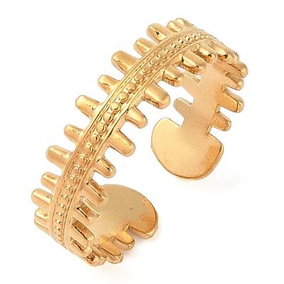 Ion Plating(IP) 304 Stainless Steel Open Cuff Rings for Women