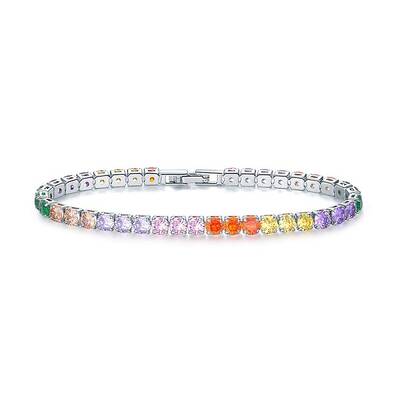 Brass Micro Pave Cubic Zirconia Slider Bracelets for Woman