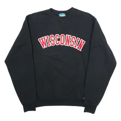 CHAMPION Wisconsin Womens Sweatshirt Black USA S