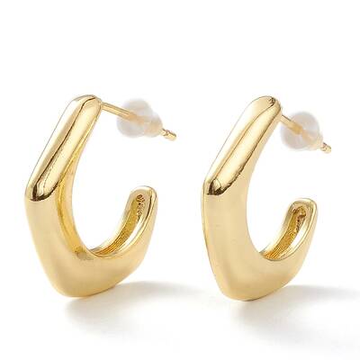 Brass Half Hoop Earrings