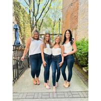 NARUDOU High Waist Stretch Slim Fit Calf Pants shaping Jeans