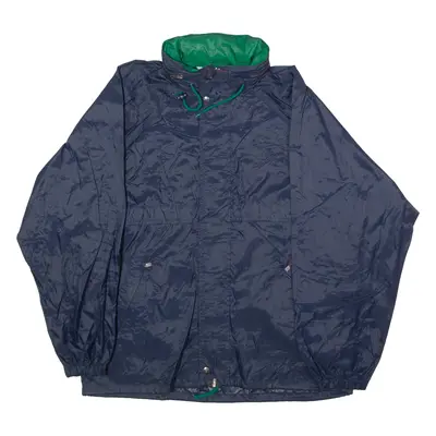 K-WAY Mens Rain Jacket Blue Nylon Hooded L