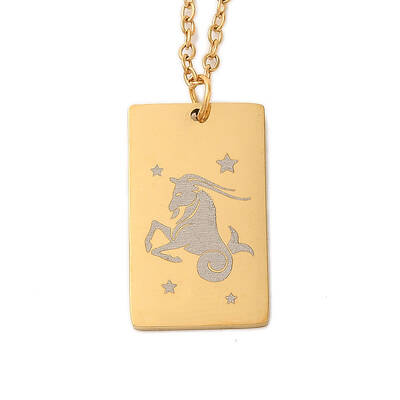 Golden 202 Stainless Steel Constellation Pendants Necklaces