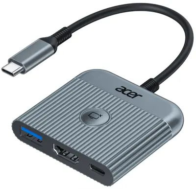 Acer Dock_option ODK470 Acer USB C to HDMI Adapter, 4K@60Hz HDMI to Type C Adapter with 100W PD, USB A 3.0 Port, Screen contr...