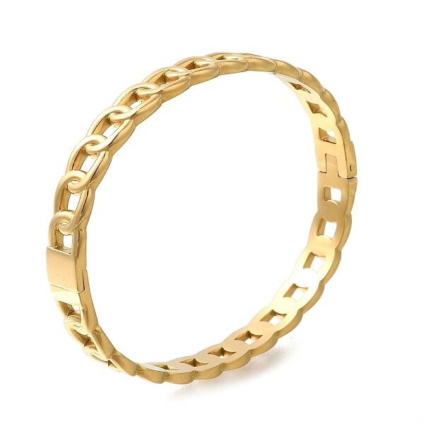 304 Stainless Steel Curb Chains Hinged Bangles