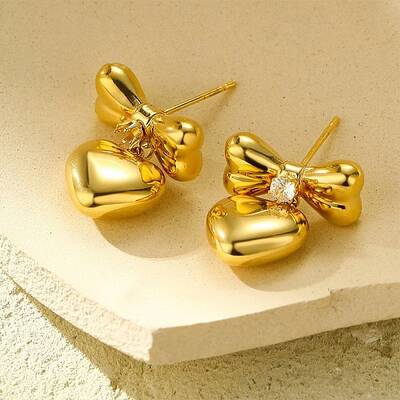 304 Stainless Steel Clear Cubic Zirconia Stud Earrings