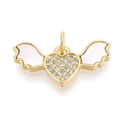 Brass Micro Pave Clear Cubic Zirconia Pendants
