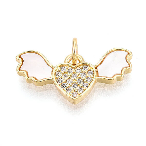 Brass Micro Pave Clear Cubic Zirconia Pendants