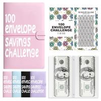 100 Days Money Saving Challenge Coin Envelope Budget Storage Book -Binding Covers With Daily Savings Tracker, Habit-Forming S...