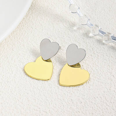 Brass Dangle Stud Earrings