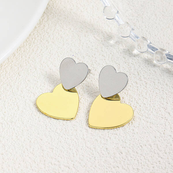 Brass Dangle Stud Earrings