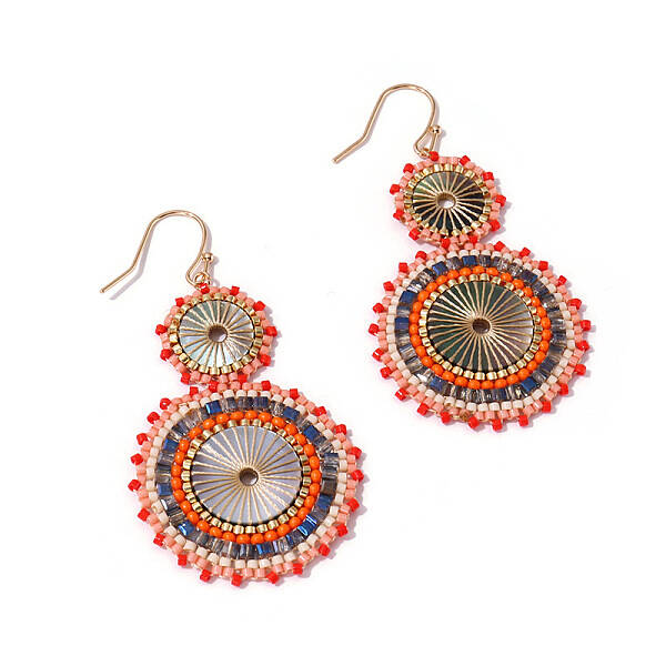 Glass Seed Braided Dangle Earrings for Women