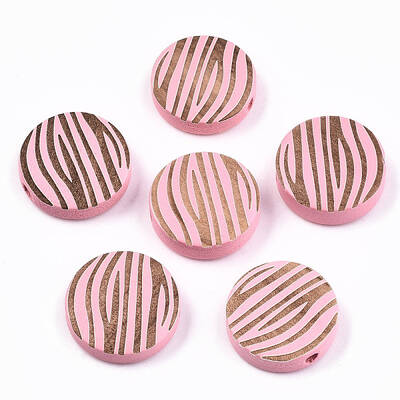 Painted Natural Wood Beads