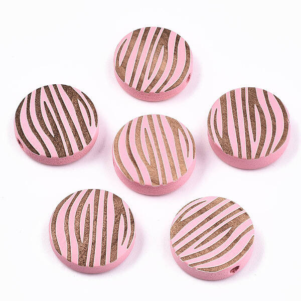 Painted Natural Wood Beads