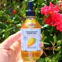Handcrafted Sweet Mango Multi-Use Body Oil Body Care Coconut Hydrating Moisturizer Moisturizing Avocado Blend Gentle Body Car...