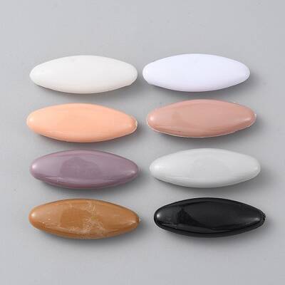 8Pcs Plastic Oval Brooch Pins