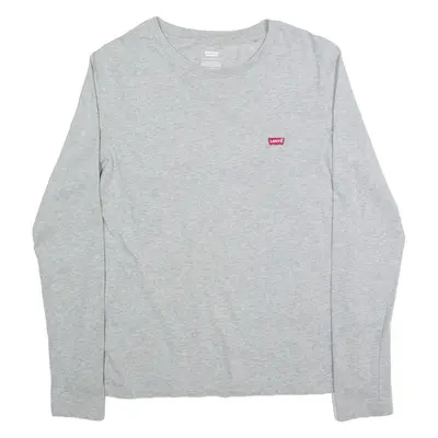 LEVI'S Mens T-Shirt Grey Long Sleeve S