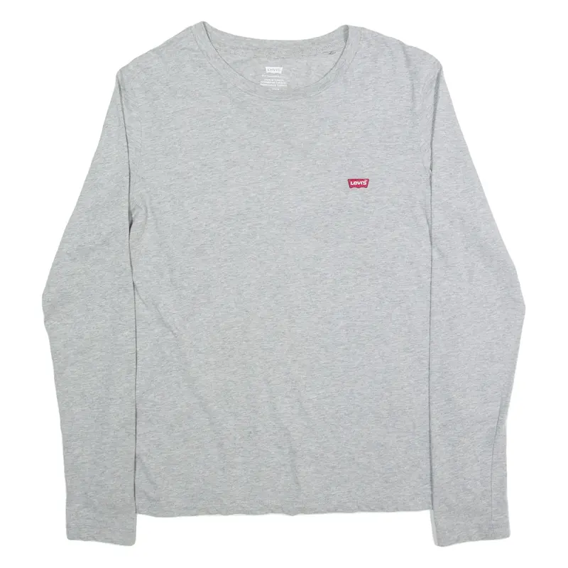 LEVI'S Mens T-Shirt Grey Long Sleeve S