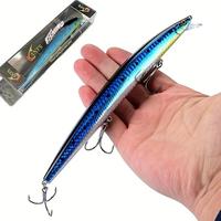 Artificial Fishing Lure, 1 Count 18cm/7.1in Floating Long Minnow Sea Fishing Bait, Fishing Accessories for Outdoor Fishing, F...