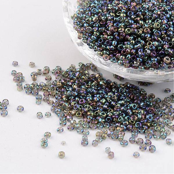 Round Transparent Colors Rainbow Glass Seed Beads