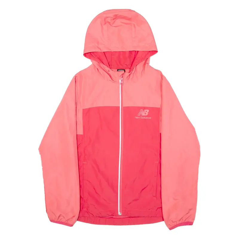 NEW BALANCE Womens Windbreaker Jacket Pink Hooded M