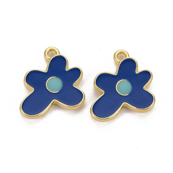 Rack Plating Light Gold Alloy Enamel Pendants