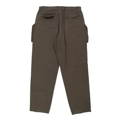 Buh & Bear Cargo Trousers - 34W 35L Brown Cotton