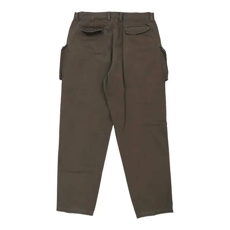 Buh & Bear Cargo Trousers - 34W 35L Brown Cotton