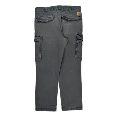 Relaxed Fit Carhartt Cargo Trousers - 35W 28L Grey Cotton