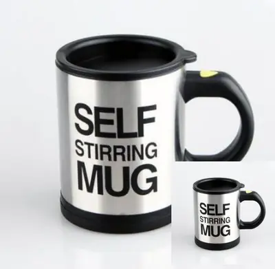 Automatic  Self Stirring  Smart Mixer Thermal Cup | Color: 2pcs Black