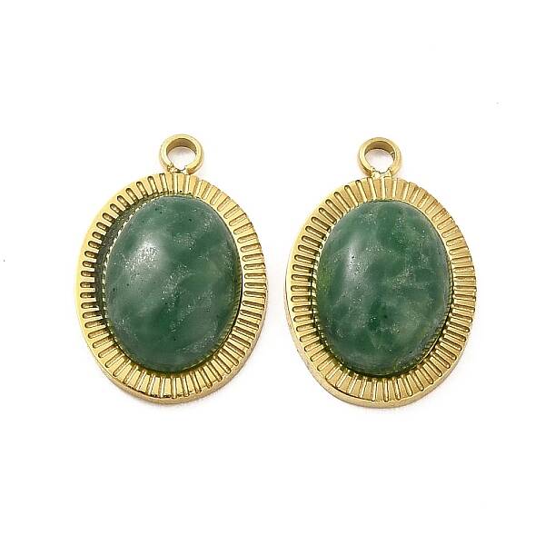 Natural African Jade Oval Charms