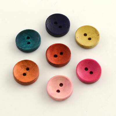 2-Hole Dyed Wooden Buttons