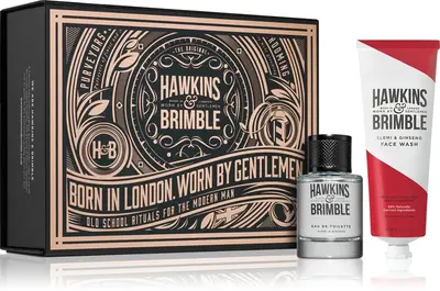 Hawkins & Brimble Fragrance Gift Set For Men Facial Cleansing Gel 150 Ml + Eau De Toilette 50 Ml